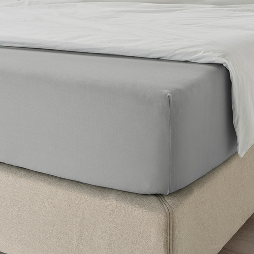 Sábana bajera en la cama, bordes elásticos, algodón puro, transpirable.