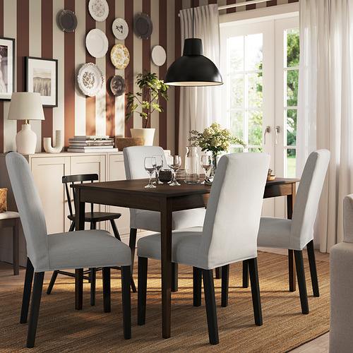 NÄSINGE / BERGMUND, extendable dining table and 4 chairs. 2 of 8 open dialog
