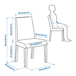 Ilustración de medidas - STRANDTORP/BERGMUND Mesa de comedor extensible y 8 sillas