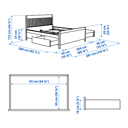 IDANÄS, Bed King with storage. 10 of 10 open dialog