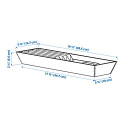Measurement Illustration - UPPDATERA tray with knife rack