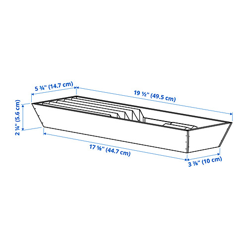 Measurement Illustration - UPPDATERA tray with knife rack