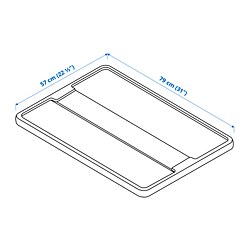 Ilustración de medidas - SAMLA tapa para caja