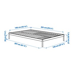 Ilustración de medidas - VEVELSTAD cama con 2 cabeceros