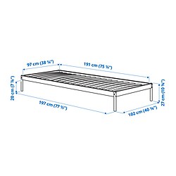 Measurement Illustration - VEVELSTAD bed Twin