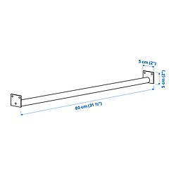 Measurement Illustration - MITTZON clothes rail for frame with castors