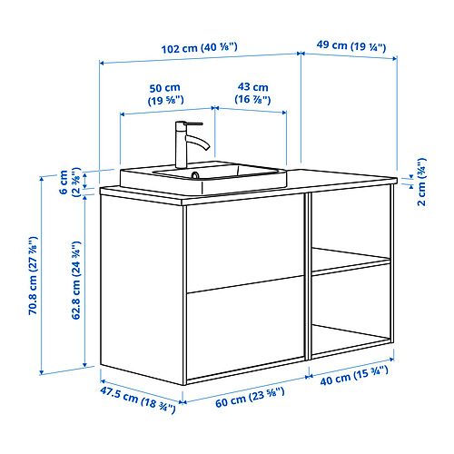 ÄNGSJÖN / BACKSJÖN, mueble de lavabo/lavabo. 8 de 8 abrir diálogo