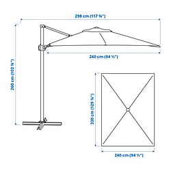 Measurement Illustration - SEGLARÖ umbrella, hanging