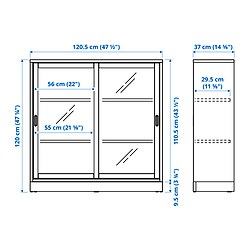 Measurement Illustration - TONSTAD display cabinet