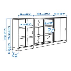 Ilustración de medidas - TONSTAD aparador con puertas correderas