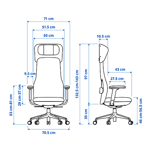 GRÖNFJÄLL, office chair with arm/headrest. 14 of 15 open dialog
