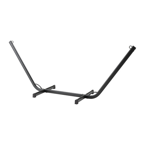 Soporte para hamaca de metal negro, en forma de V, acero resistente para la relajación al aire libre.