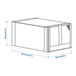 Ilustración de medidas - SKUBB cajas para zapatos