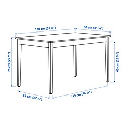 Ilustración de medidas - NÄSINGE mesa de comedor