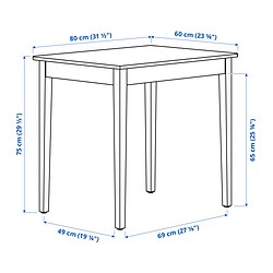 Measurement Illustration - NÄSINGE/HÖGVED table and 2 chairs