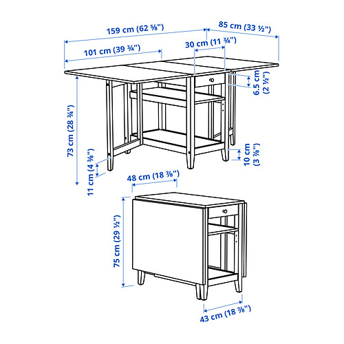 NÄSINGE / FRÖSVI, drop leaf table and 2 chairs. 6 of 7 open dialog