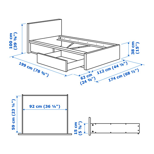 MALM, Twin bed. 9 of 9 open dialog