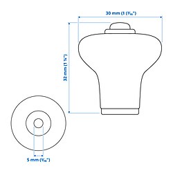 Measurement Illustration - KLINGSTORP knob