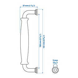 Measurement Illustration - KLINGSTORP handle