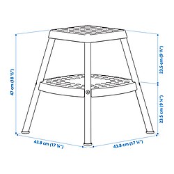 Ilustración de medidas - HADDARP taburete con escalón 4 lados