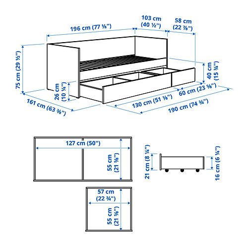 VIHALS, day-bed with storage/1 mattress. 12 of 12 open dialog