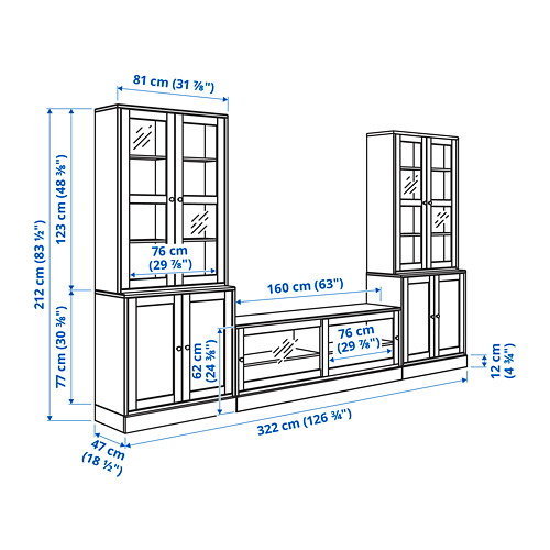 HAVSTA, mueble TV con puertas de vidrio. 7 de 7 abrir diálogo