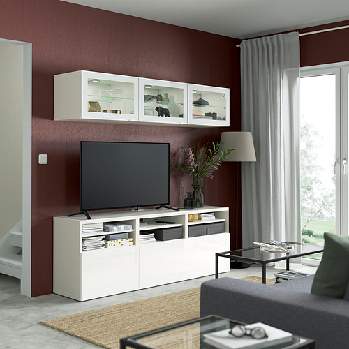 BESTÅ, TV storage combination with drawer rail,push-open. 5 of 11 open dialog