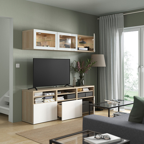 BESTÅ, TV storage combination with drawer rail, push-open. 6 of 11 open dialog