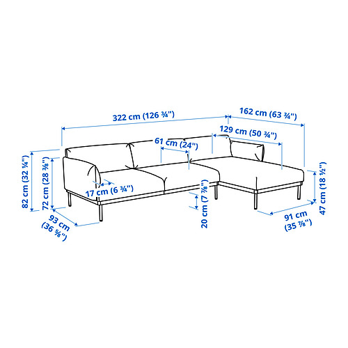 ÄPPLARYD, 4-seat sofa with chaiselongue. 7 of 8 open dialog