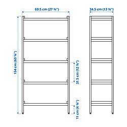 Measurement Illustration - EKENABBEN open shelf unit