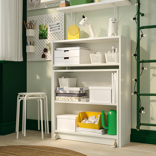 BILLY / BERGSHULT, bookcase with foldable table and 2 wall shelves. 2 of 7 open dialog
