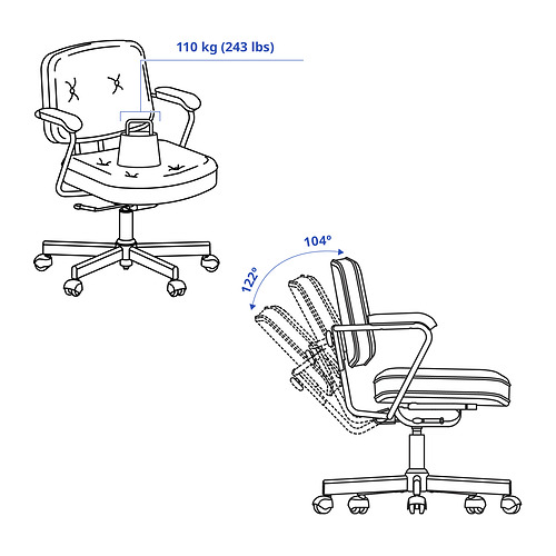 ALEFJÄLL, silla de trabajo. 16 de 16 abrir diálogo