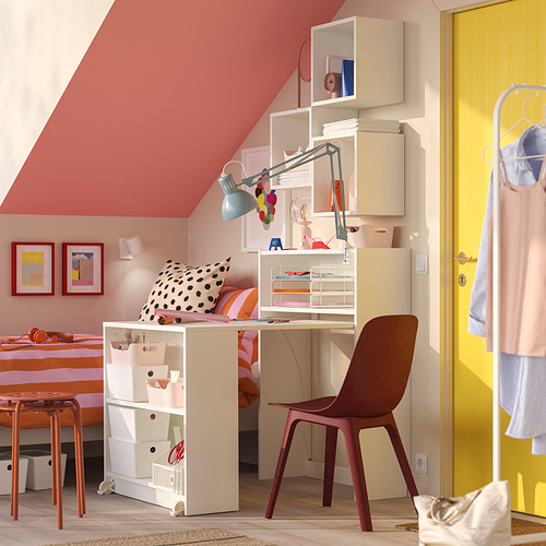 BILLY / EKET, bookcase with foldable table. 2 of 6 open dialog