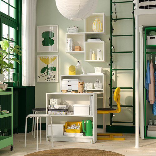 BILLY / EKET, bookcase with foldable table. 3 of 6 open dialog
