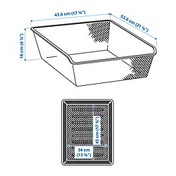 Ilustración de medidas - KOMPLEMENT cesta de rejilla estrecha