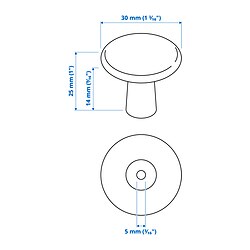 Measurement Illustration - KALERUM knob