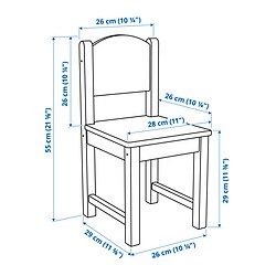 Measurement Illustration - SUNDVIK children's chair