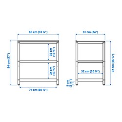 Measurement Illustration - GRILLSKÄR kitchen island shelf unit