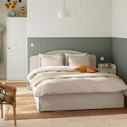 RAMNEFJÄLL, upholstered bed frame. 12 of 12 open dialog