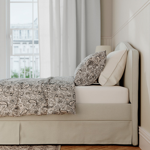 RAMNEFJÄLL, upholstered bed frame. 5 of 12 open dialog