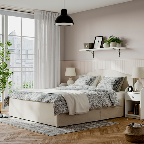 RAMNEFJÄLL, upholstered bed frame. 3 of 12 open dialog
