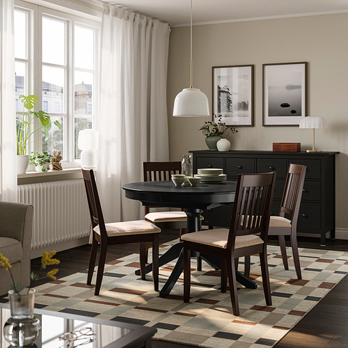 ROSENTORP / NÄSINGE, mesa de comedor redonda extensible y 4 sillas. 2 de 11 abrir diálogo