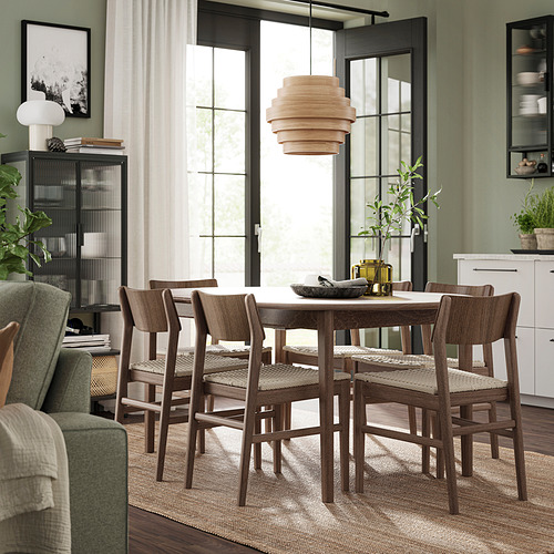 SKANSNÄS, mesa de comedor redonda extensible y 4 sillas. 3 de 8 abrir diálogo