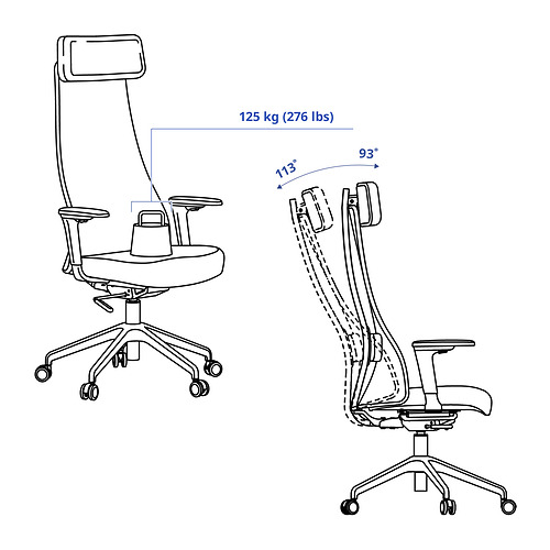 JÄRVFJÄLLET, office chair with armrests. 3 of 13 open dialog