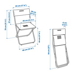 Measurement Illustration - FEJAN  outdoor foldable chair