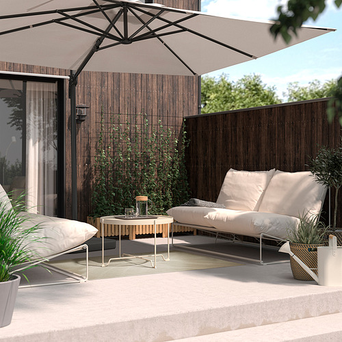Alfombra de exterior FULLMAKT, poliéster neutro y duradero, ideal para zonas de comedor.