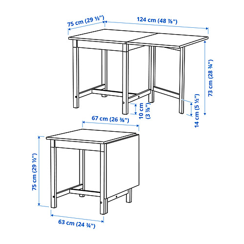 PINNTORP / FRÖSVI, table and 2 folding chairs. 7 of 7 open dialog