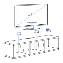 Ilustración de medidas - BESTÅ mueble TV