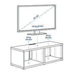 Ilustración de medidas - BESTÅ mueble TV