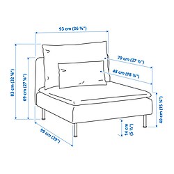 Measurement Illustration - SÖDERHAMN 1-seat 